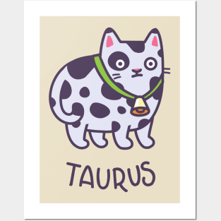 Funny Taurus Cat Horoscope Tshirt - Astrology and Zodiac Gift Ideas! Posters and Art